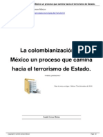 La colombianización en México un proceso que camina hacia el terrorismo de Estado