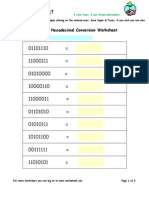 Binary To Hexadecimal Conversion Worksheet: Name