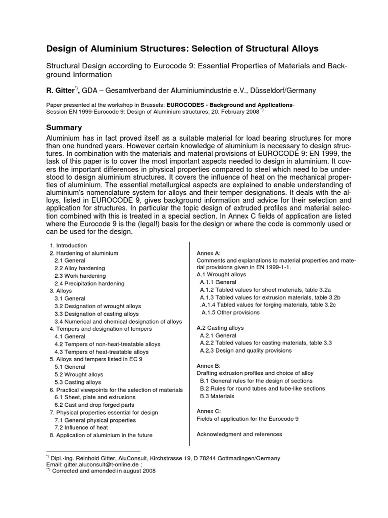 Design of Aluminium Structures | PDF | Heat Treating | Alloy