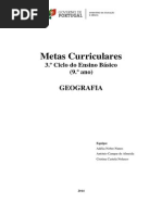 Metas Curriculares Geografia 9 Ano