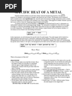 Specific Heat of Metals