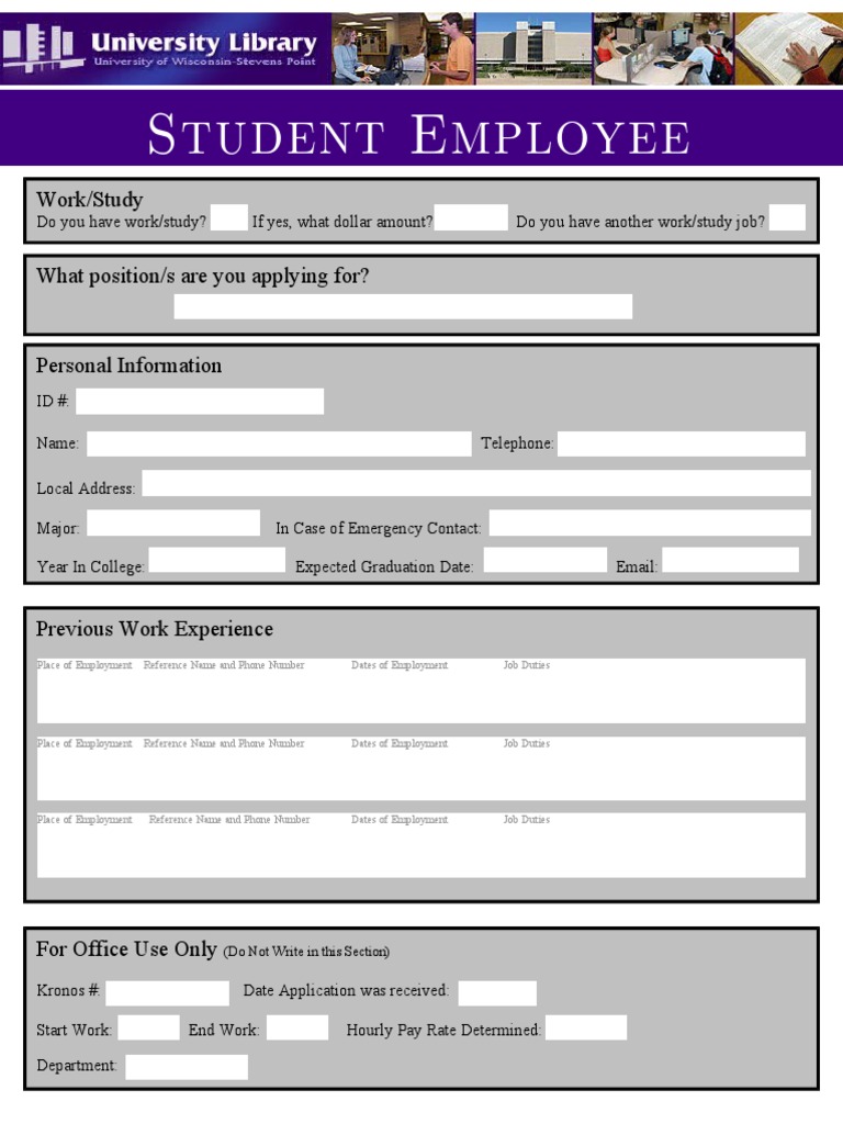 Student Employee Application Form | PDF | Business | Law