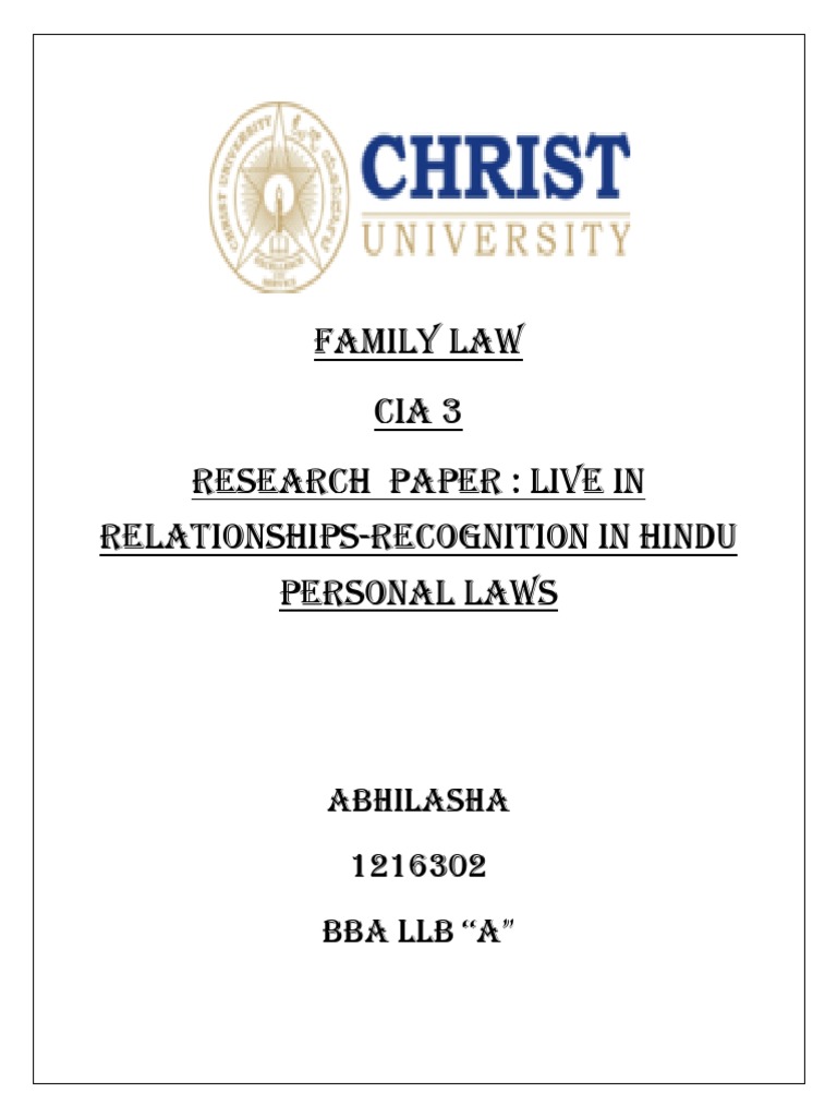 research paper on family law in india