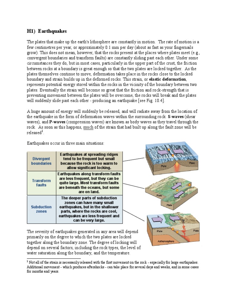 Notes 8 Geology Notes Geology Notes PDF Earthquakes Plate Tectonics