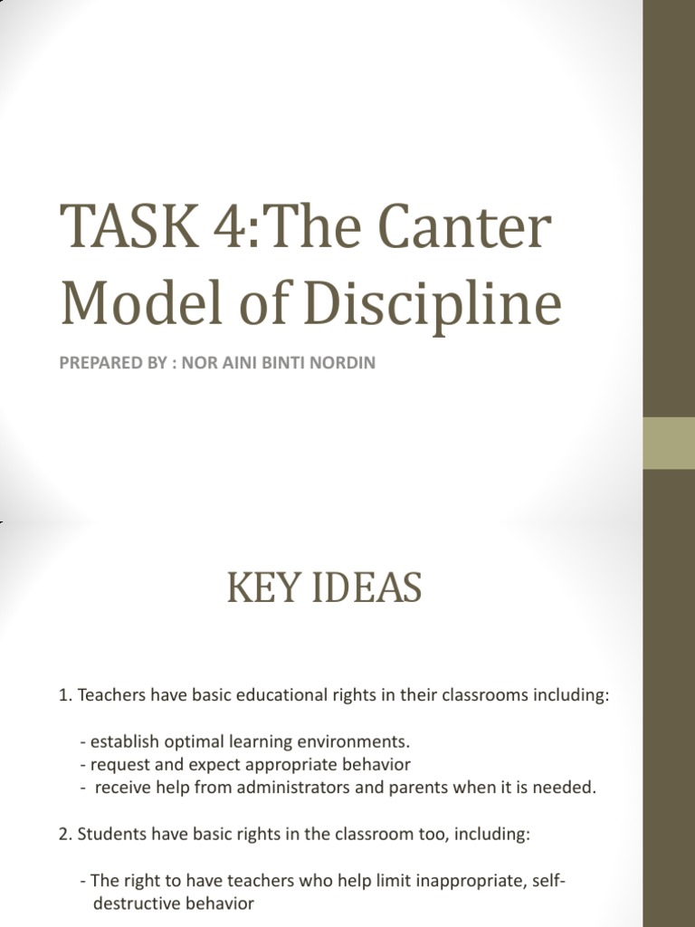 Canter's Assertive Discipline Model | PDF | Reinforcement | Teachers