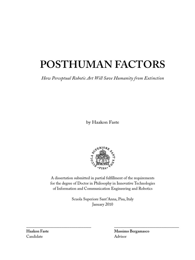 Posthuman Factors | PDF | Transhumanism | Posthuman