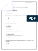 Advanced Hydraulics Module 2 Uniform Flow Questions