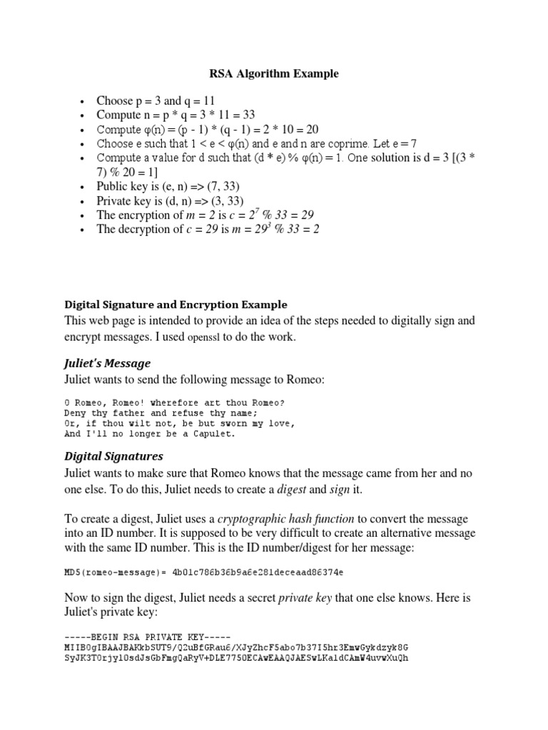 A Detailed Explanation of RSA Encryption and Digital Signatures Through ...