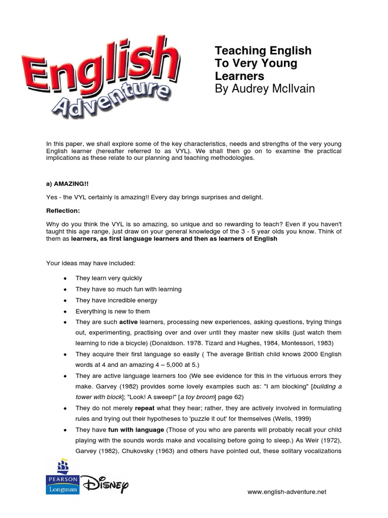Teaching English to Very Young Learners | PDF | Classroom | Learning