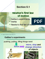 Section 5.1 Newton's First Law of Motion