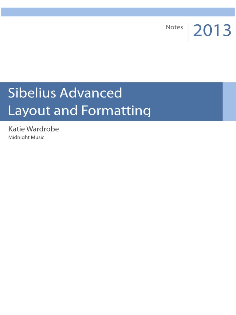 Sibelius Layout and Formatting PDF Conducting Musical Compositions
