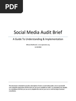 Social Media Audit Brief