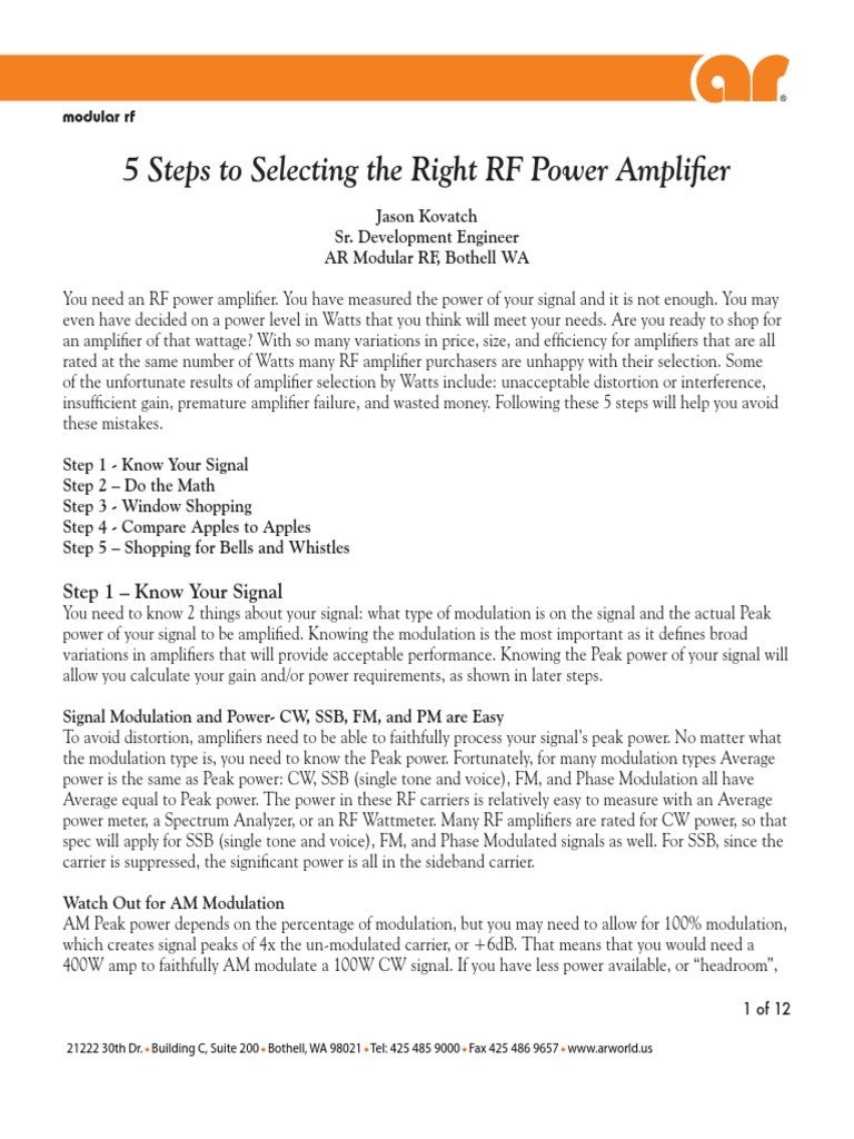 5 Steps PDF Amplifier Signal To Noise Ratio