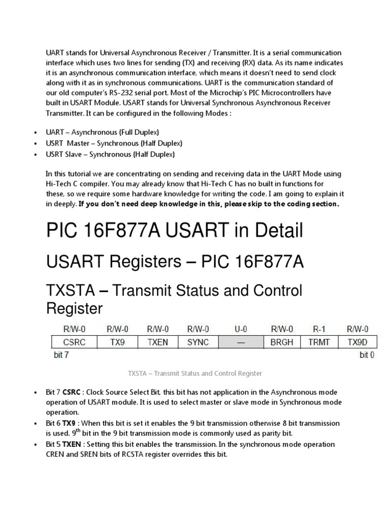 UART Communication in PIC Microcontrollers | PDF | Computer Hardware ...
