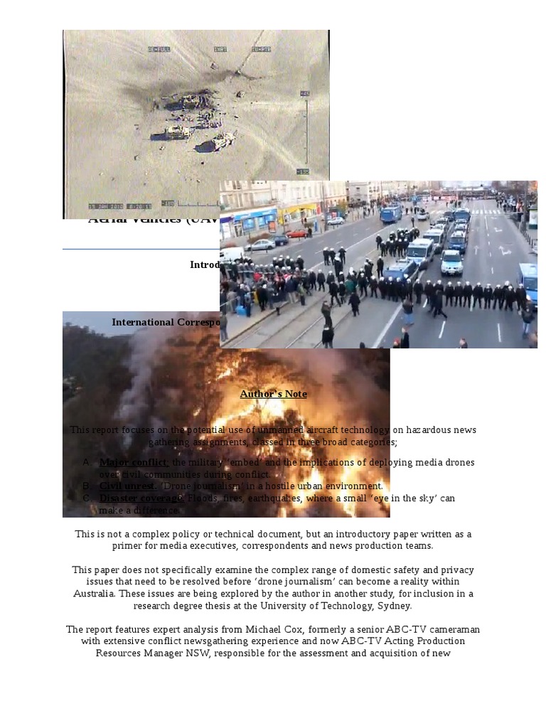 Drone Journalism Newsgathering Applications of UAVs in Covering