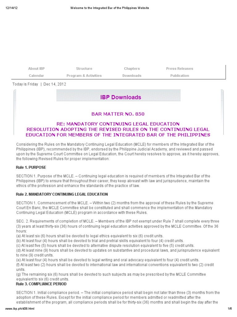 Mcle, Bar Matter 850 Public Sphere Government