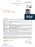 KVPY 2013 - Admit Card