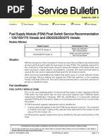 Fuel Supply Module FSM Float Switch Service Recommendation Bulletin No. 2008-10