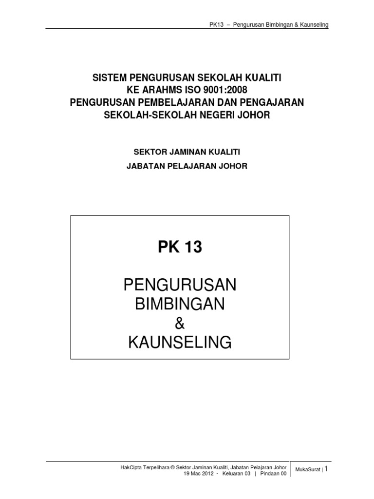 PK 13 Pengurusan Bimbingan Dan Kaunseling  PDF