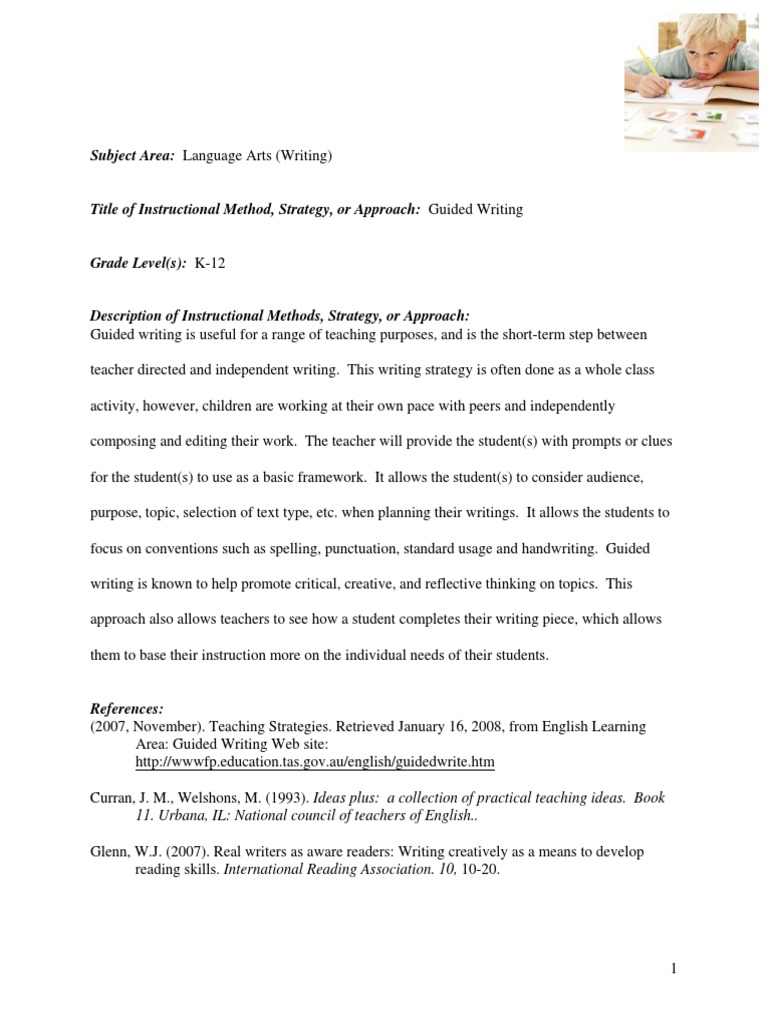 Understanding Guided Writing in K-12 | PDF | Reading (Process) | Teachers