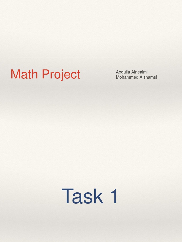 Math Project M | PDF | Teaching Methods & Materials