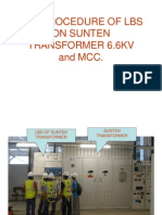 The Procedure of Lbs On Sunten Transformer 6.6Kv and MCC