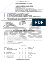 Physics MostImportantBits for class10