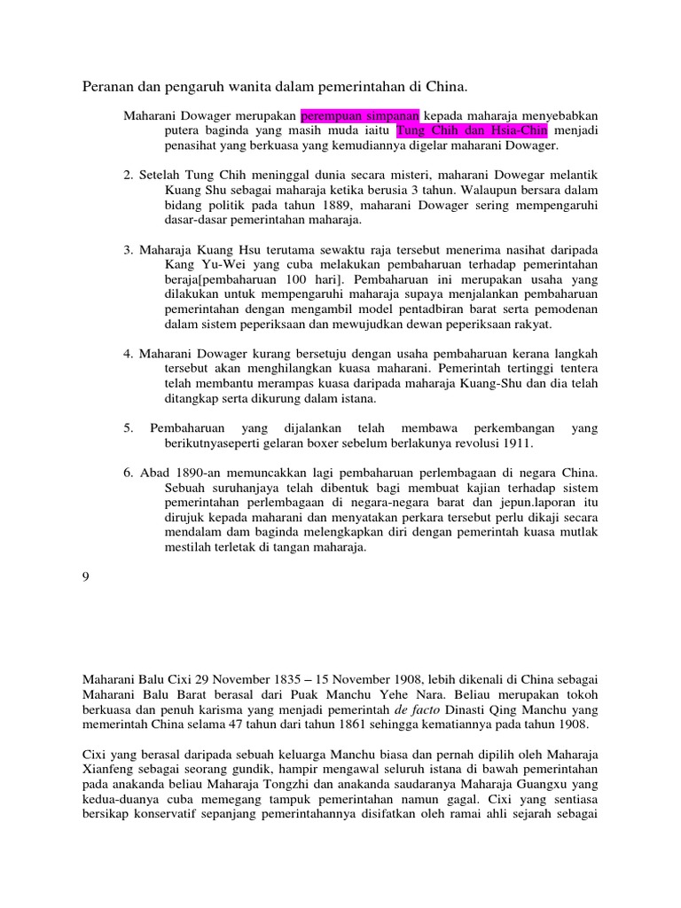 Peranan Maharani Dowager Di China Pdf