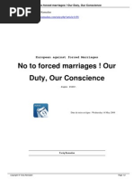 No To Forced Marriages Our Duty Our Conscience