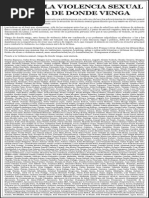 CONTRA LA VIOLENCIA SEXUAL 
VENGA DE DONDE VENGA. Diario La república, domingo 2 de marzo de 2014