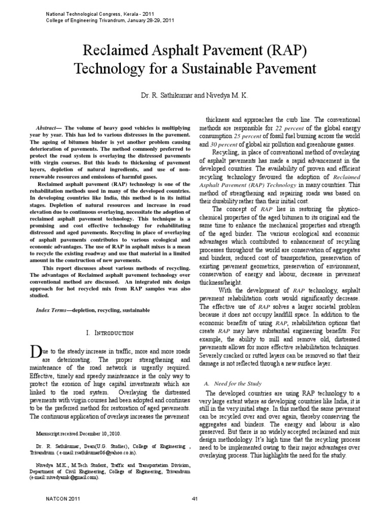 Reclaimed Asphalt Pavement Benefits | PDF | Road Surface | Asphalt
