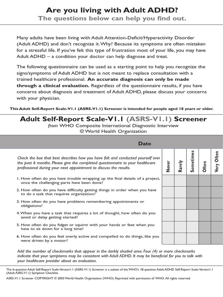 Asrs rating scale manual
