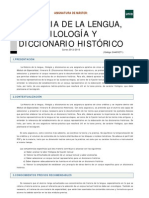 Historia de la lengua, filología y diccionario histórico