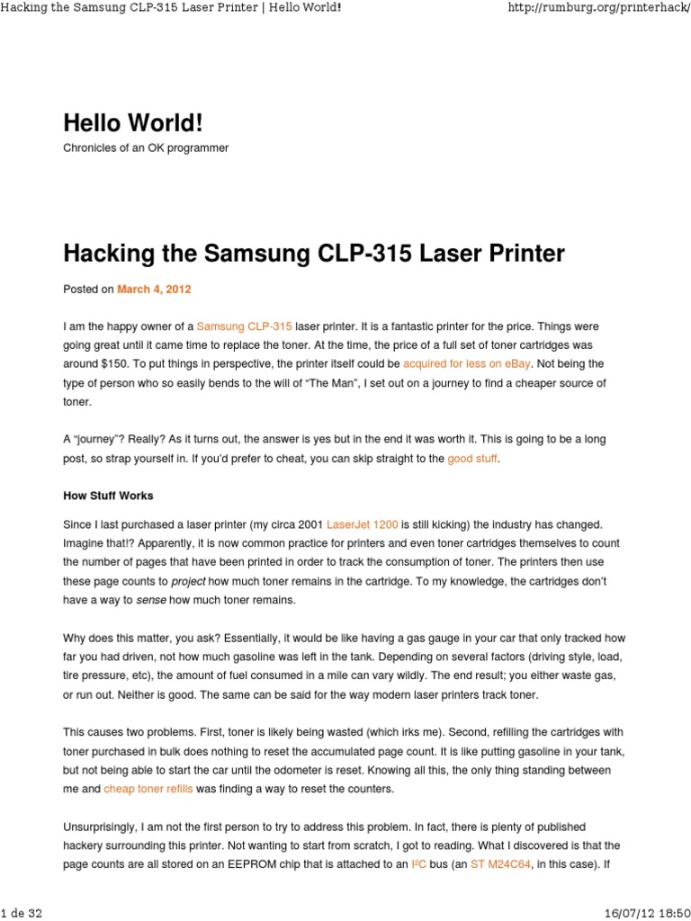 samsung clp 315 printer