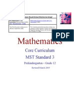 Mathematics: Core Curriculum MST Standard 3