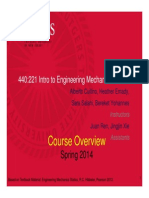 Course Overview: 440:221 Intro To Engineering Mechanics: Statics