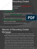 Manner of Recording Chattel Mortgage