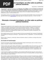Artigo - - Educação e inovação tecnológica- um olhar sobre as políticas públicas brasileiras -PRETTO