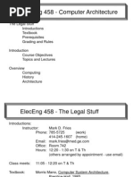 Eleceng 458 - Computer Architecture