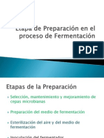 Etapas de Preparación en El Proceso de Fermentación