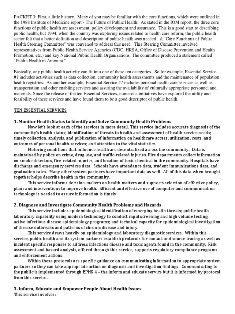 Monitor Health Status To Identify and Solve Community Health Problems