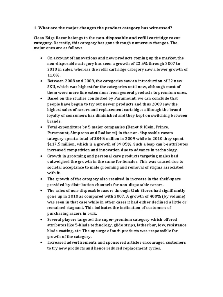 Clean edge razor case study chegg 03 picture