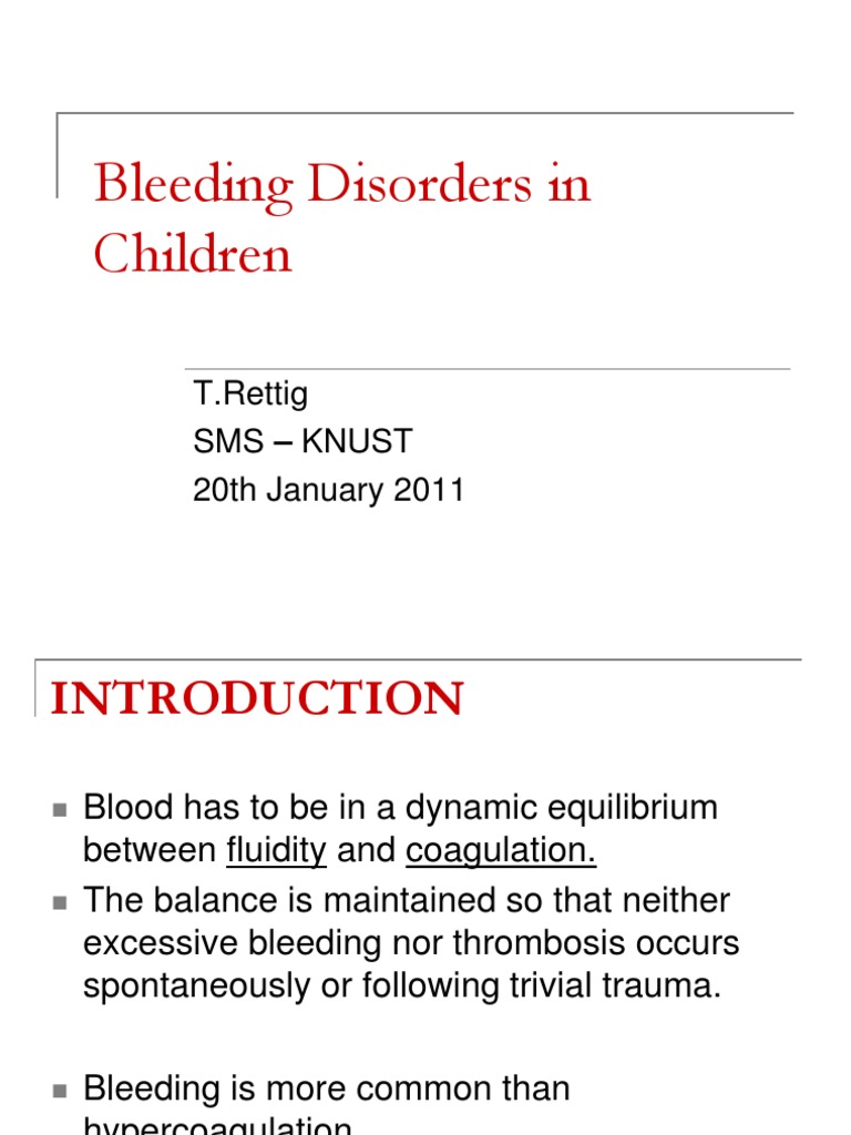 Pediatric Bleeding Disorders Overview | PDF | Coagulation | Platelet