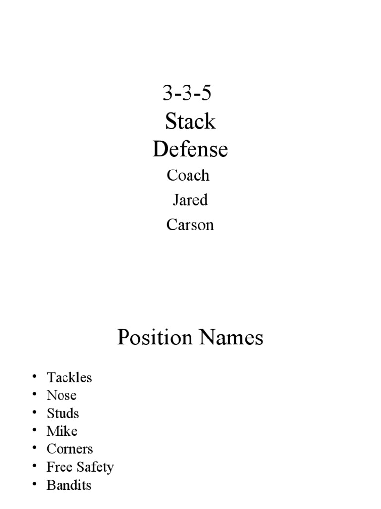 3 3 5 Stack Defense | Download Free PDF | Ball Games | Football Codes