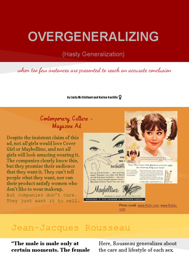 Overgeneralizing (Hasty Generalization) PDF Politics (General)