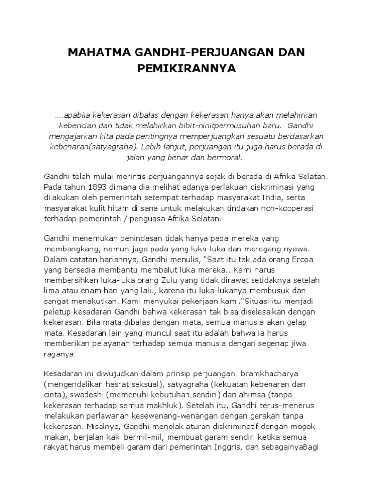Perjuangan Mahatma Gandhi Pdf