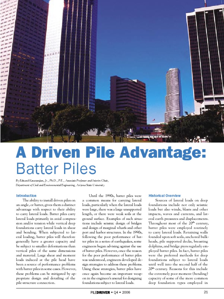 Batter Pile PDF Deep Foundation Earthquake Engineering
