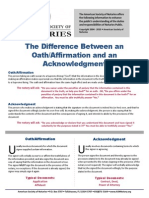 Oath-Affirmation Vs Acknowledgment