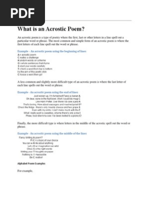 Acrostic Poem