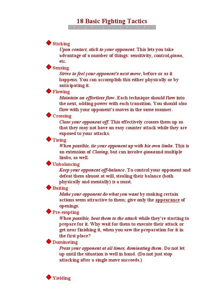 Essential Basic Fighting Tactics | PDF | Sports | Leisure
